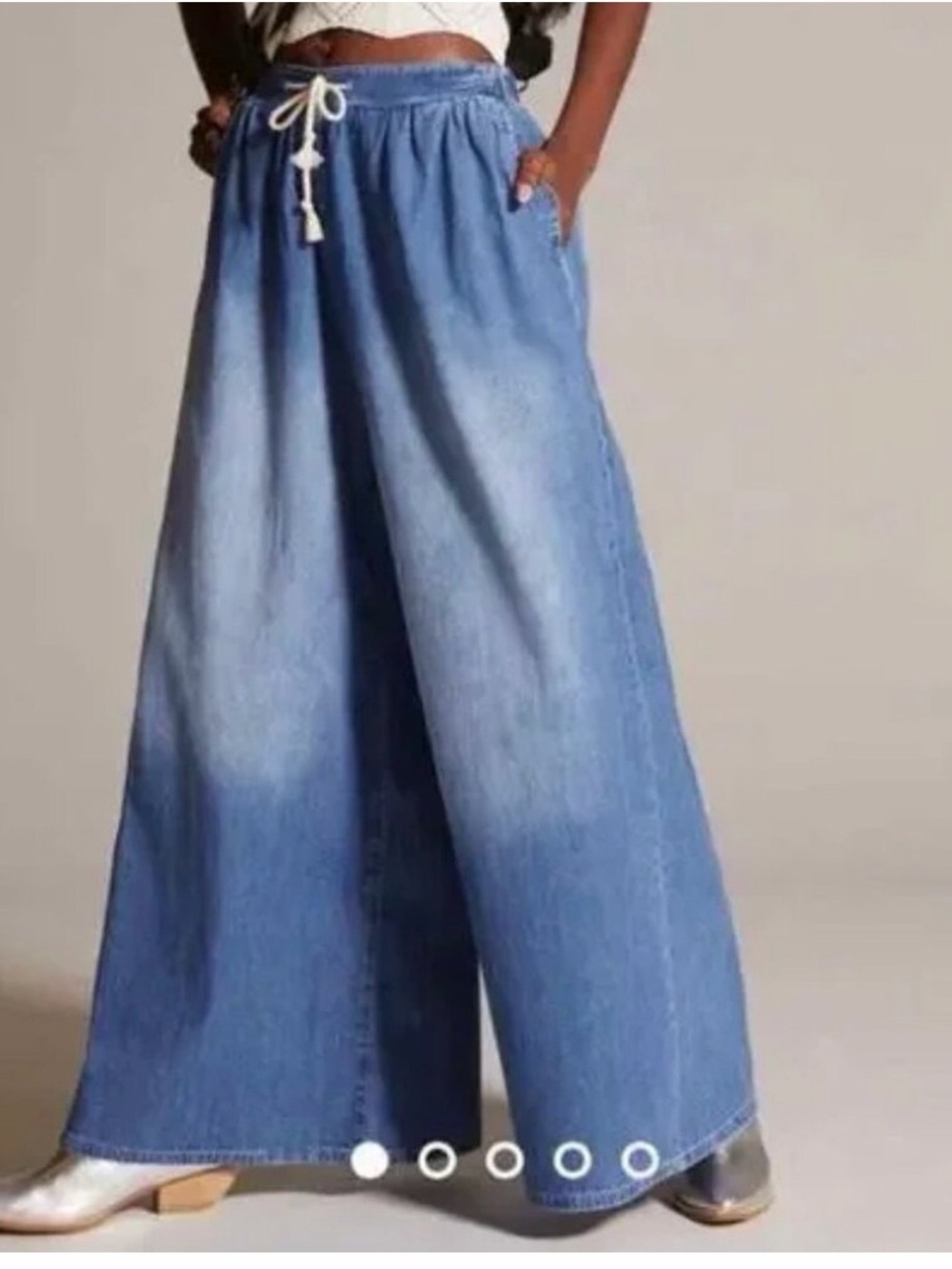 Anthropologie Pilcro The Coastal Relaxed Pants Jeans Flare Wide Leg Boho  Sz XL